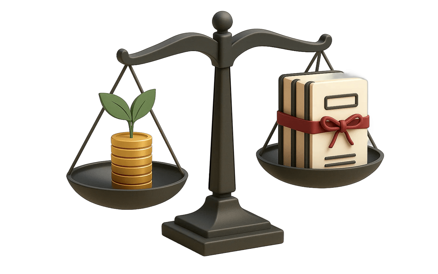 Isometric illustration showing litigation funding for investors